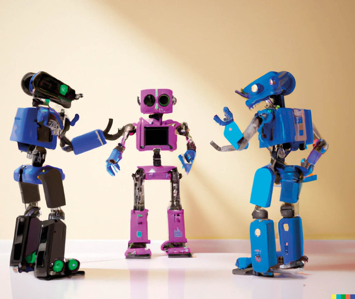 Mensantrop_DALL·E-2023-03-25-08.50.59-Three-robots-arguing-with-each-other